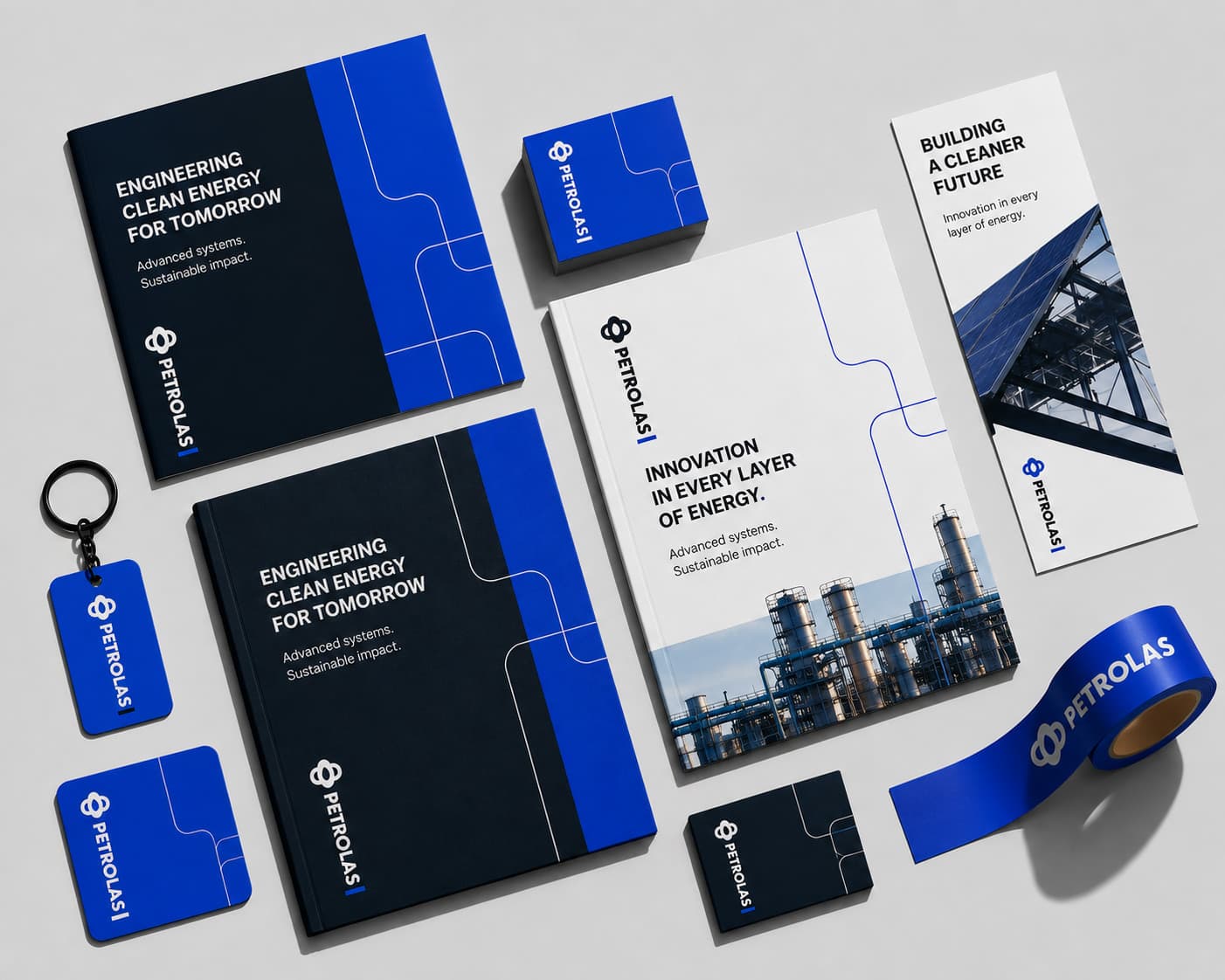A Petrolas statistics board — the identity applied to figures and charts